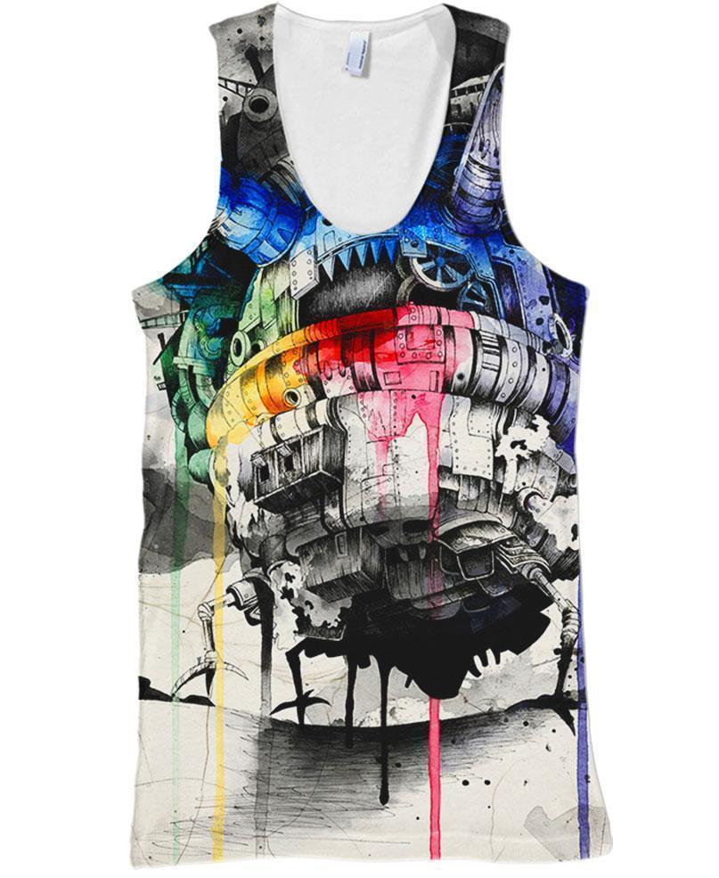 Mysterious Castle-ghibli-RoosterArt-Tank-S-Vibe Cosy™