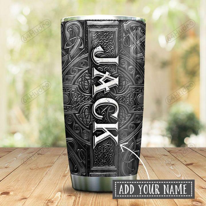 Personalized Viking Vegvisir Compass Metal Style Personalized Stainless Steel Tumbler 25022105.CXT Custom Name XT