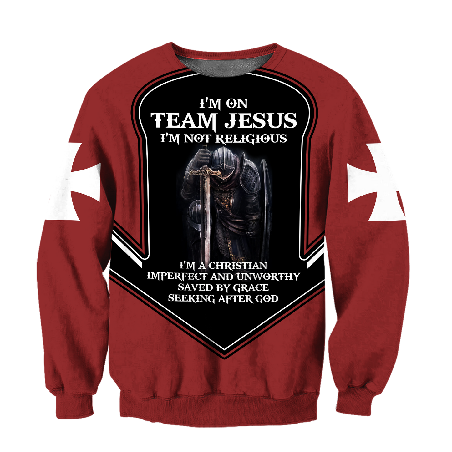 I'm On Team Jesus I'm Not Religious 3D Printed Combo Sweater + Sweatpant For Winter