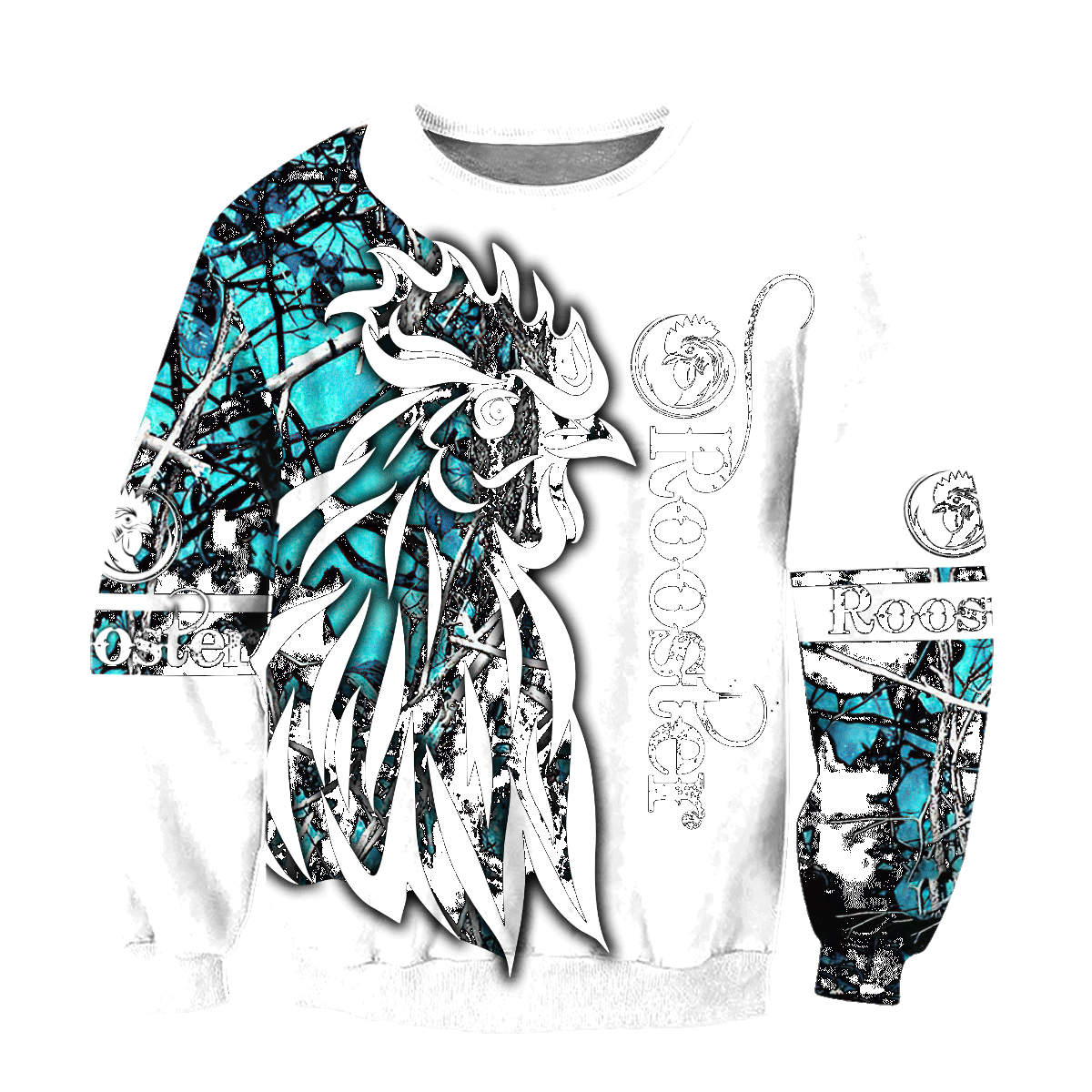 Rooster Camo 3D All Over Printed Unisex Deluxe Hoodie ML