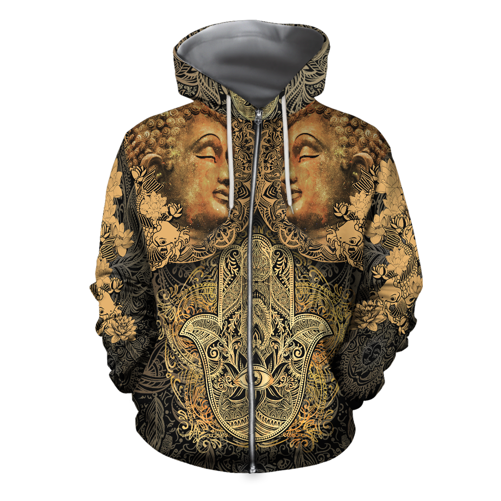3D All Over Print Buddha Hoodie-Apparel-GP Art-Zipped Hoodie-S-Vibe Cosy™