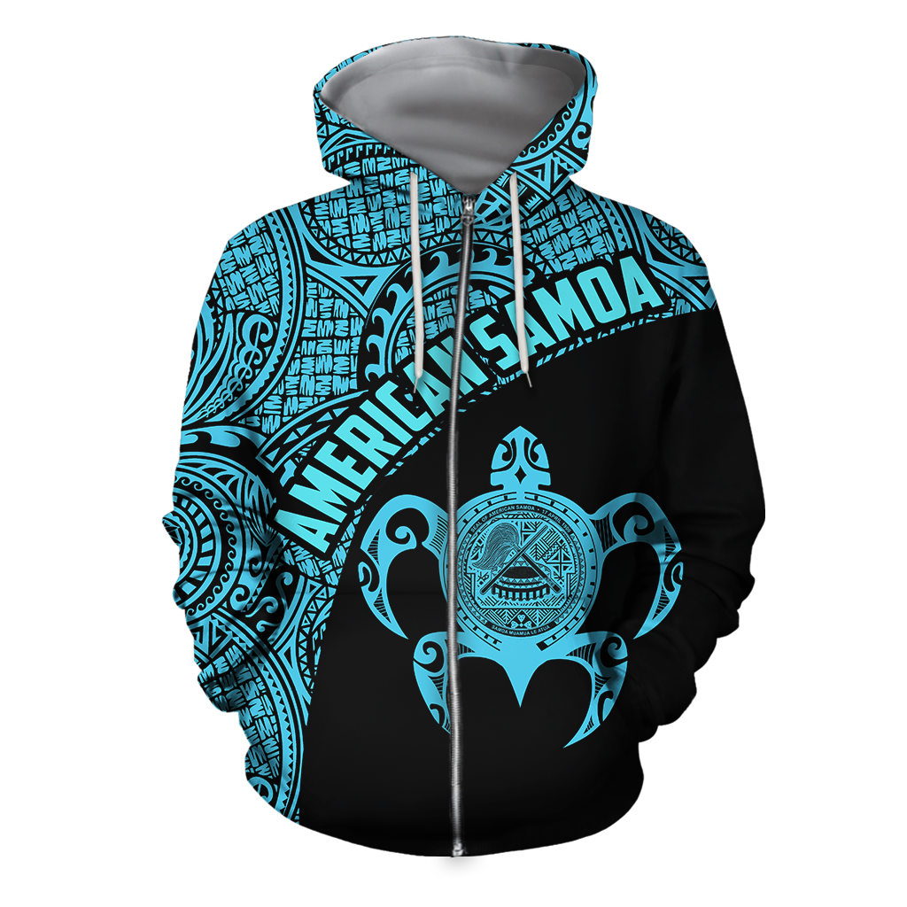 American Samoa Polynesian Hoodie - Blue-Apparel-Phaethon-Hoodie-S-Vibe Cosy™