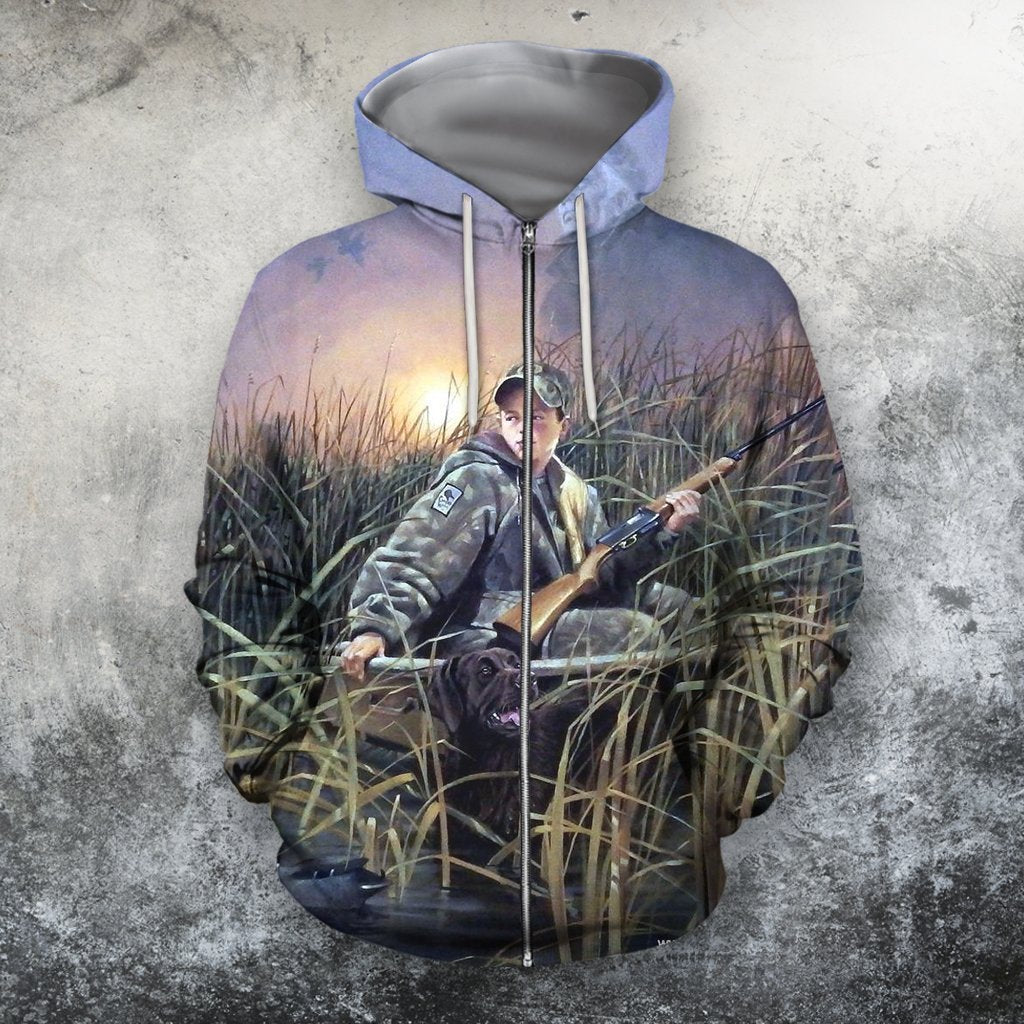Coon Hunting Art 3D All Over Printed Shirts-Apparel-HP Arts-ZIPPED HOODIE-S-Vibe Cosy™