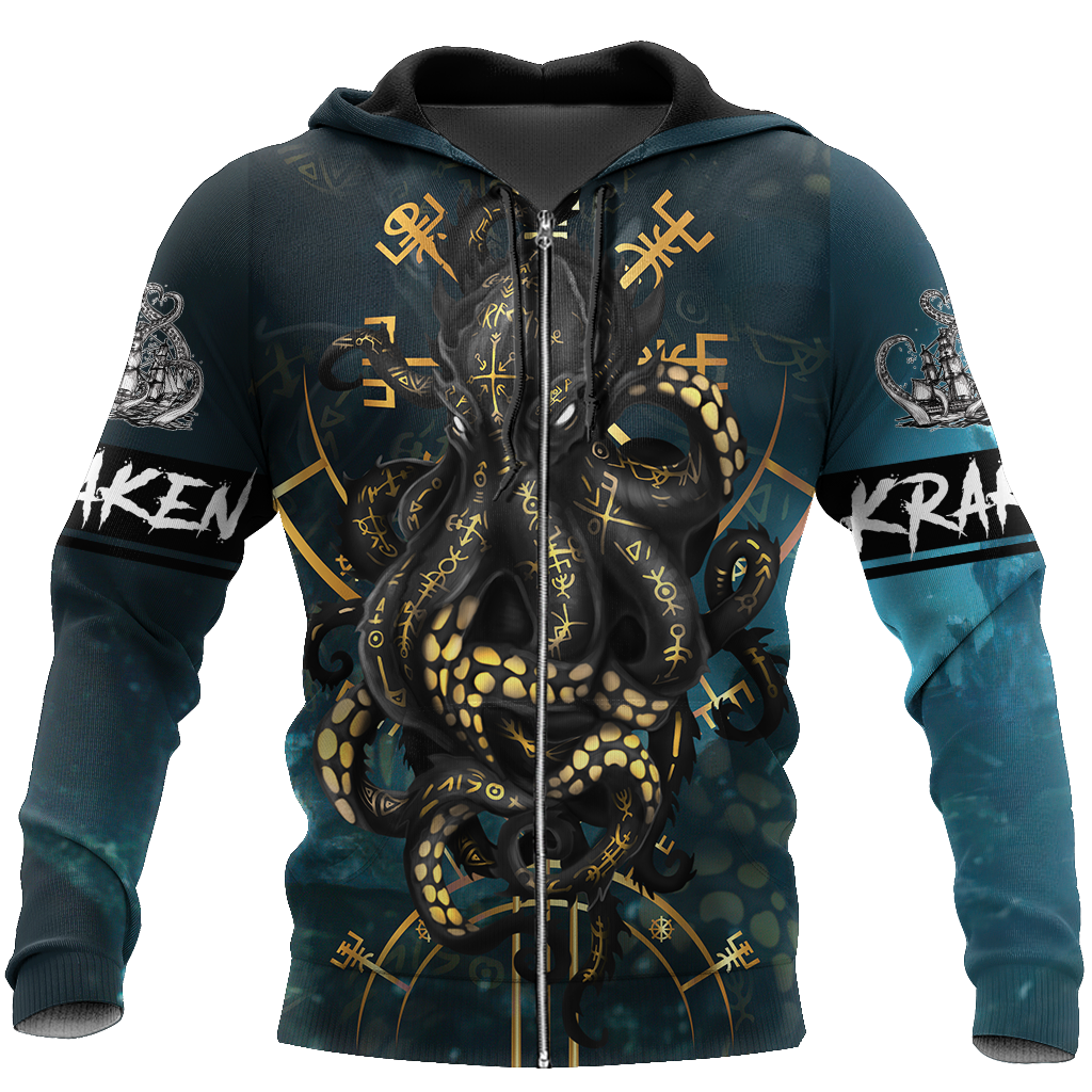 Premium Unisex Hoodie Kraken Octopus King of The Seven Seas II ML
