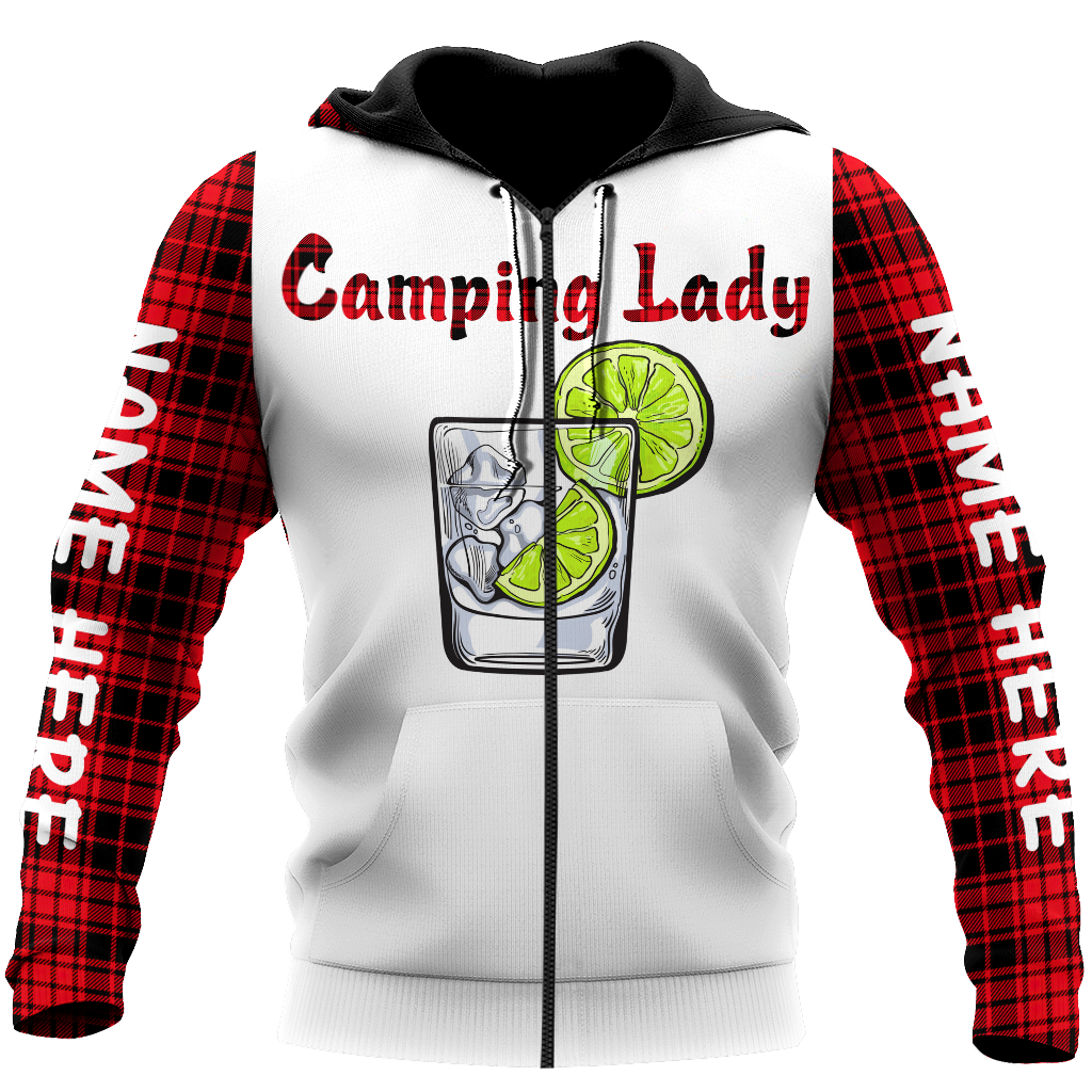 3D All Over Printed Camping Lady Unisex Shirts Custom Name XT