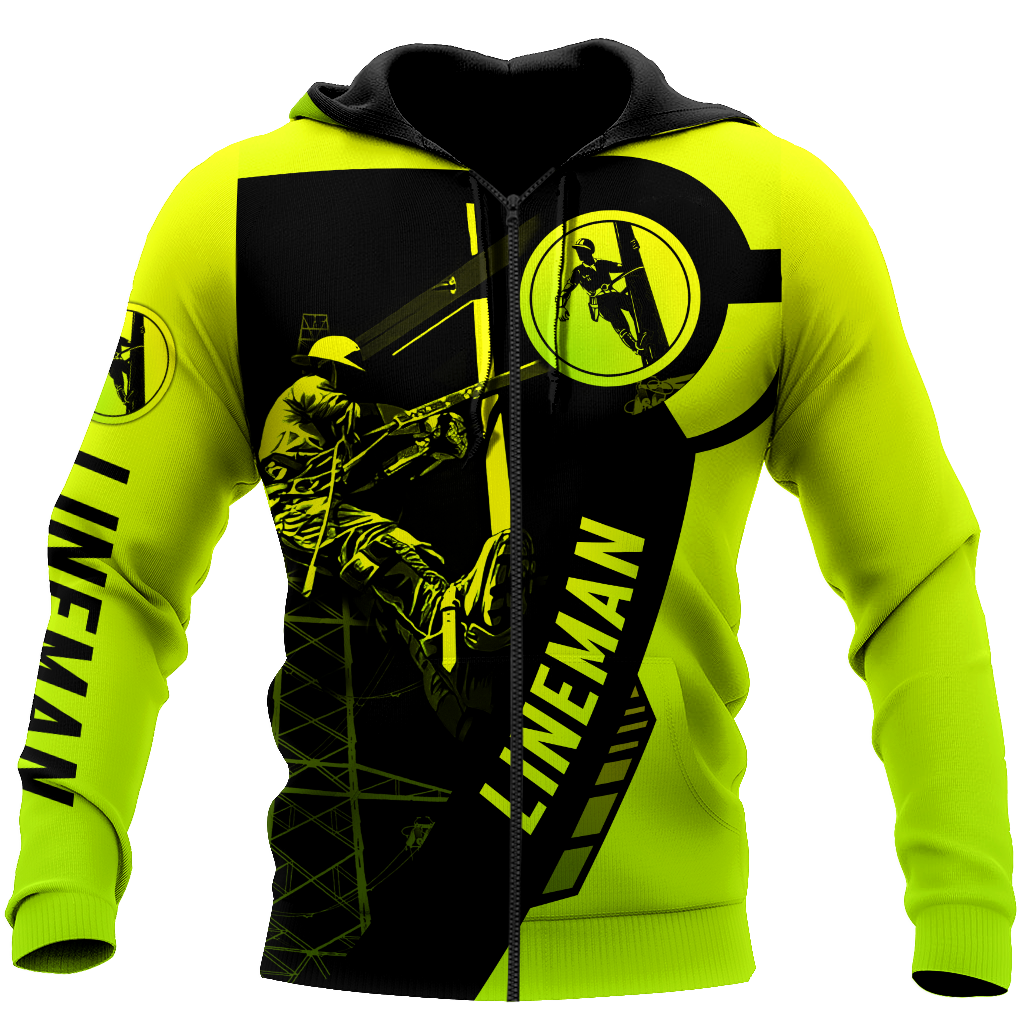 Electrician And Lineman Safety 3D All Over Printed Premium Unisex Hoodie ML