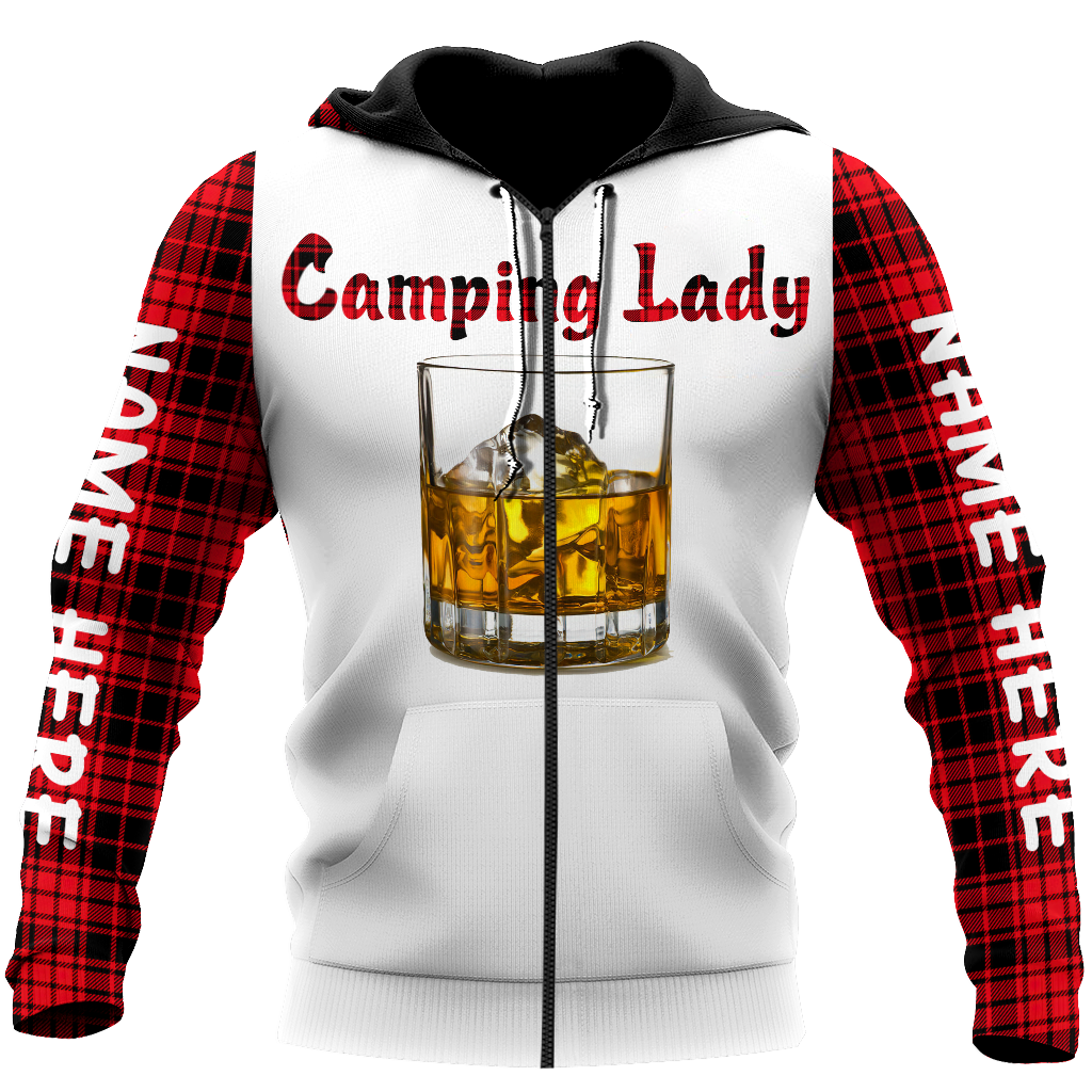 3D All Over Printed Camping Lady Unisex Shirts Custom Name XT