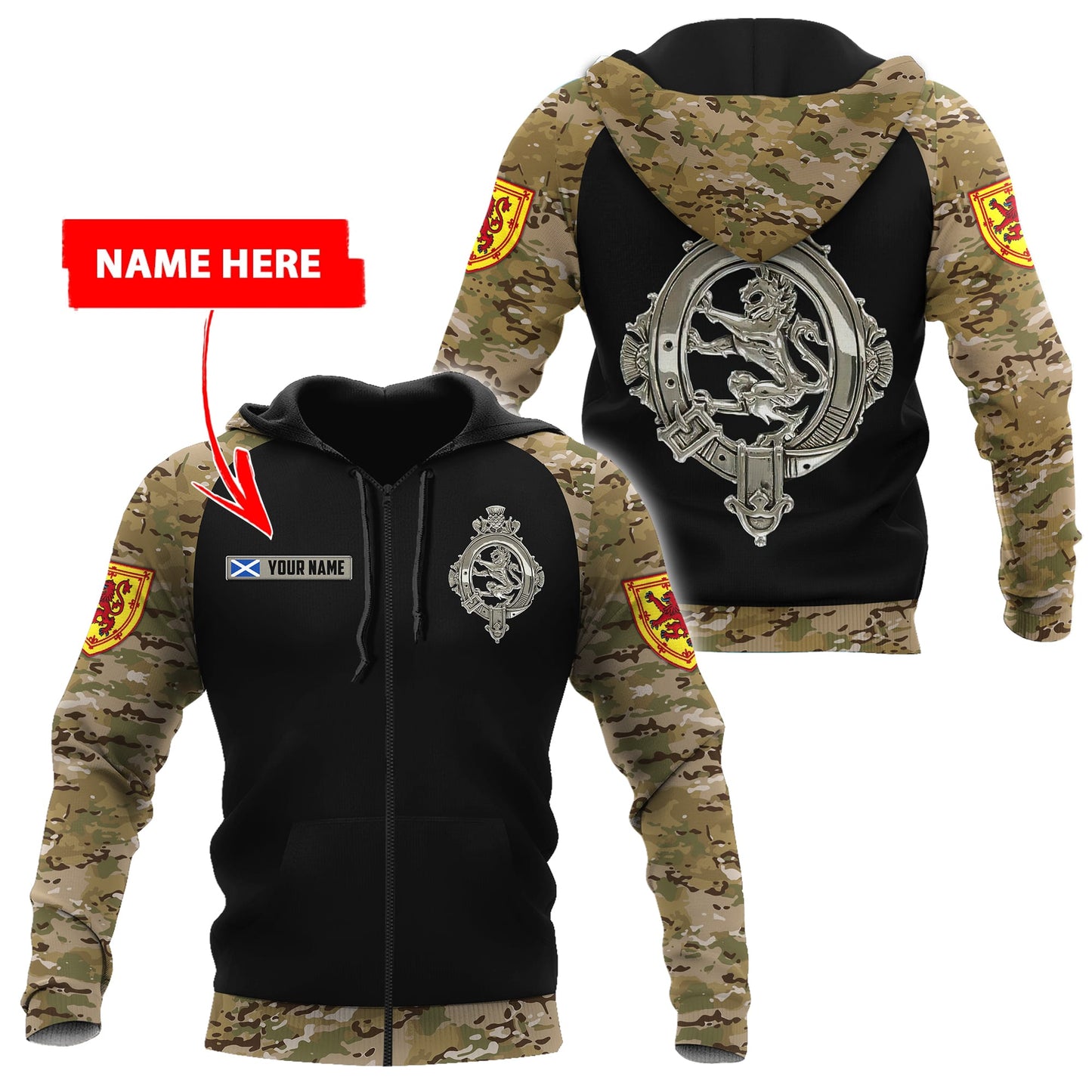 Custom Name XT Scottish Army Veteran 3D Printed Shirts Pi13042105