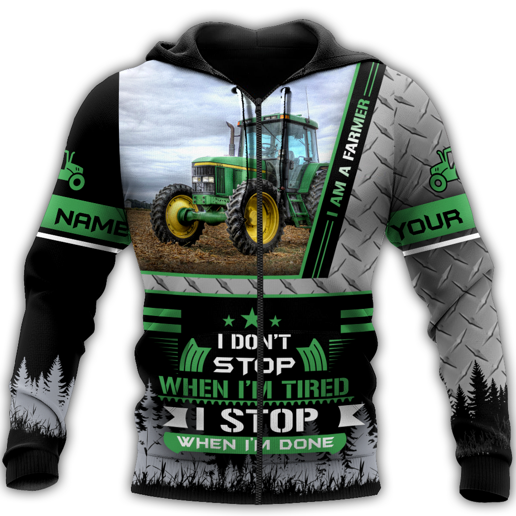 3D All Over Printed Tractor Green Unisex Shirts Custom Name XT NTN20022104