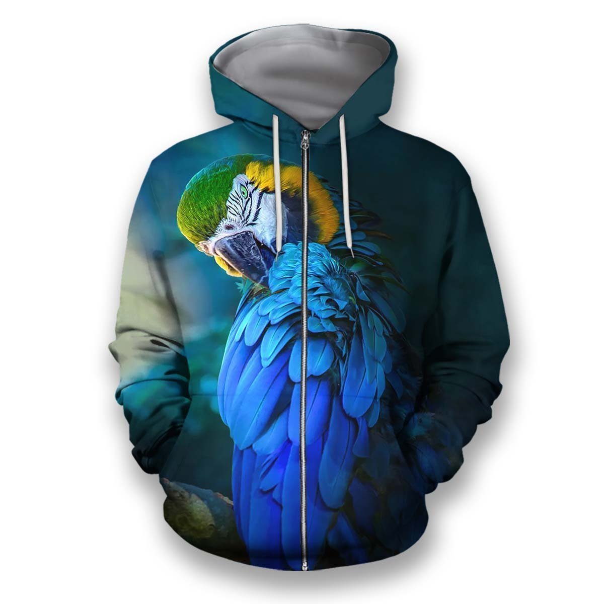 All Over Printed Parrots Shirts H398-Apparel-HbArts-Zip-Hoodie-S-Vibe Cosy™
