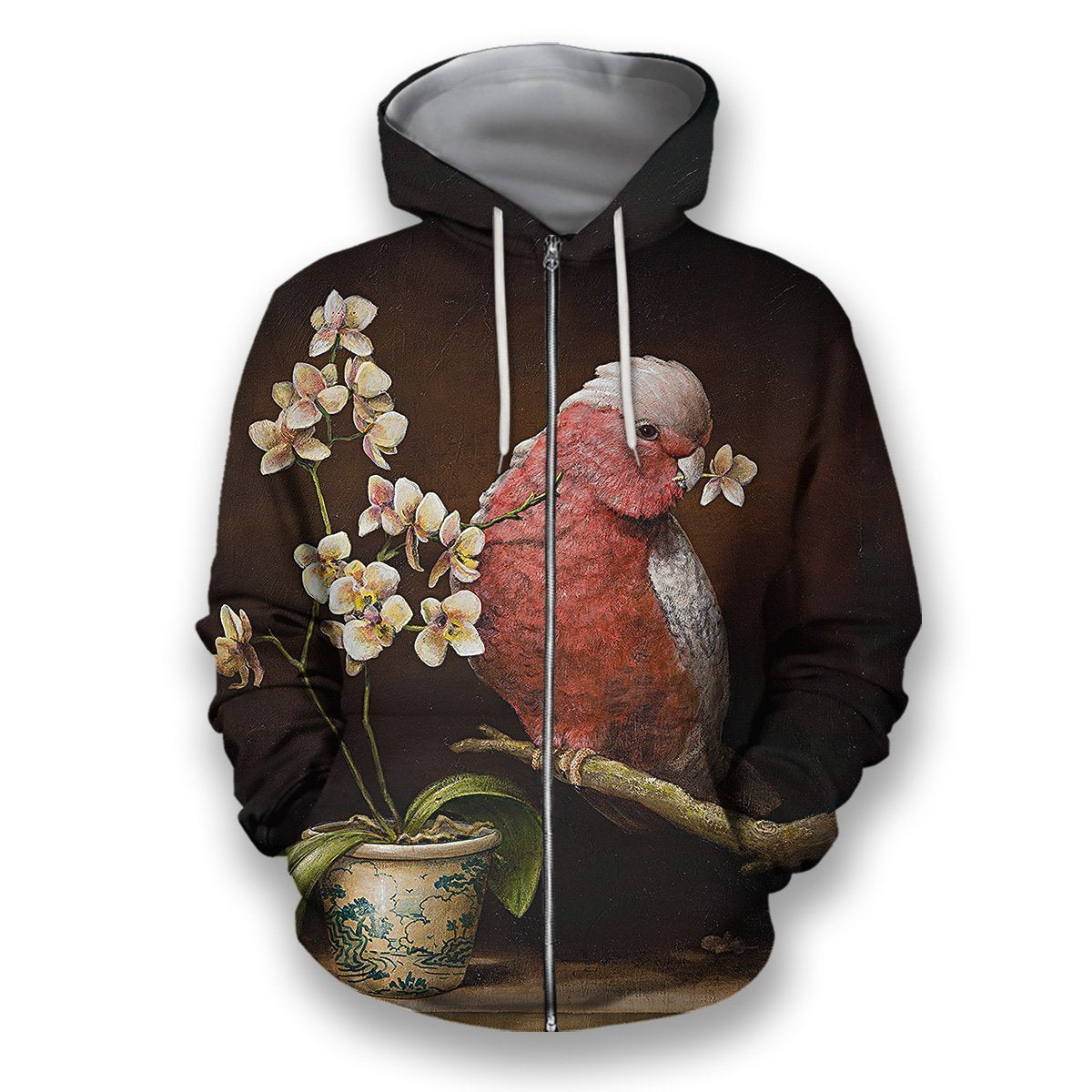 All Over Printed Parrots Shirts H316B-Apparel-HbArts-Zip-Hoodie-S-Vibe Cosy™