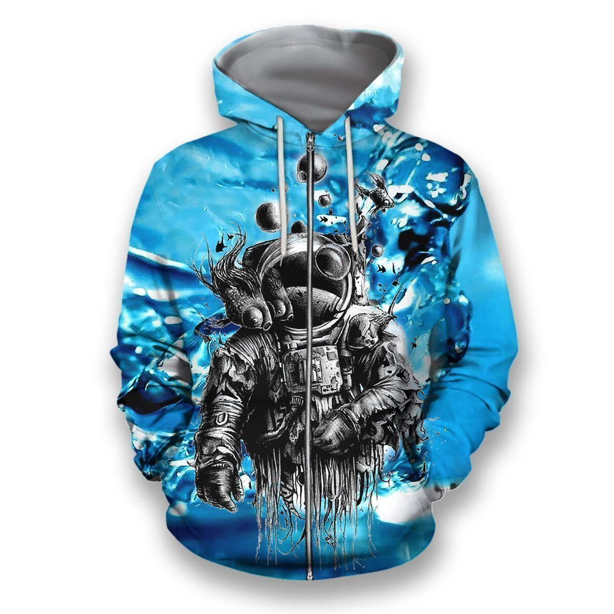 3D All Over Print Astronaut Under Water-Apparel-HbArts-Zip-Hoodie-S-Vibe Cosy™