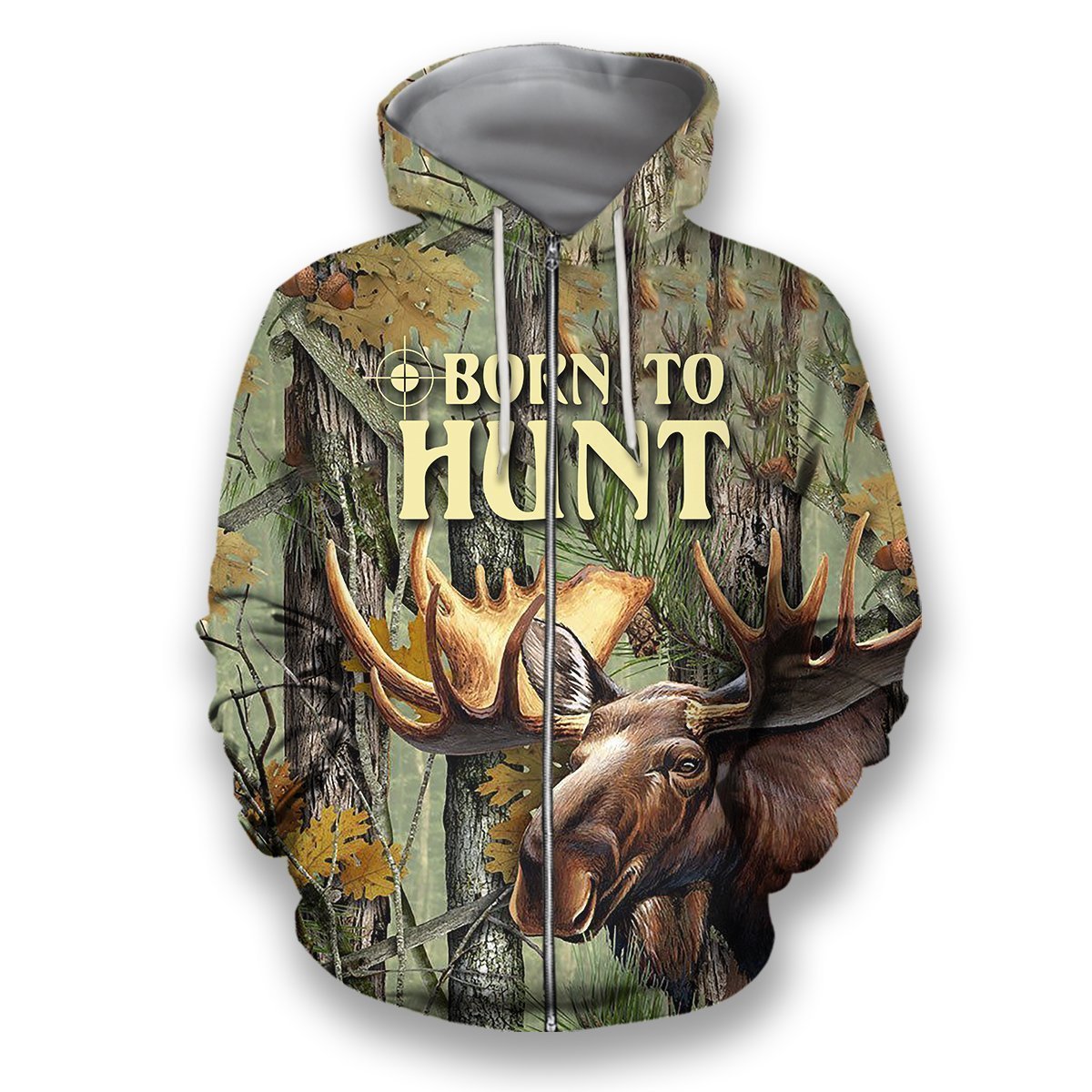 All Over Printed Moose Camo Shirts-Apparel-HbArts-Zip-Hoodie-S-Vibe Cosy™