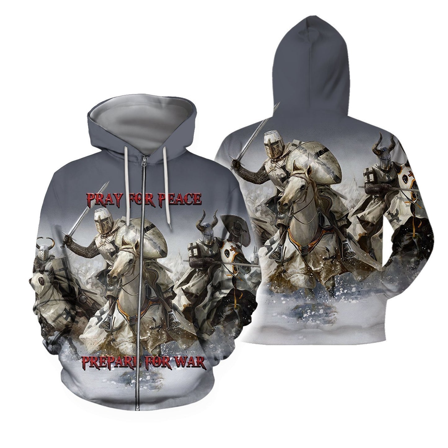 3D All Over Printed Pray for Peace-Apparel-HP Arts-ZIPPED HOODIE-S-Vibe Cosy™