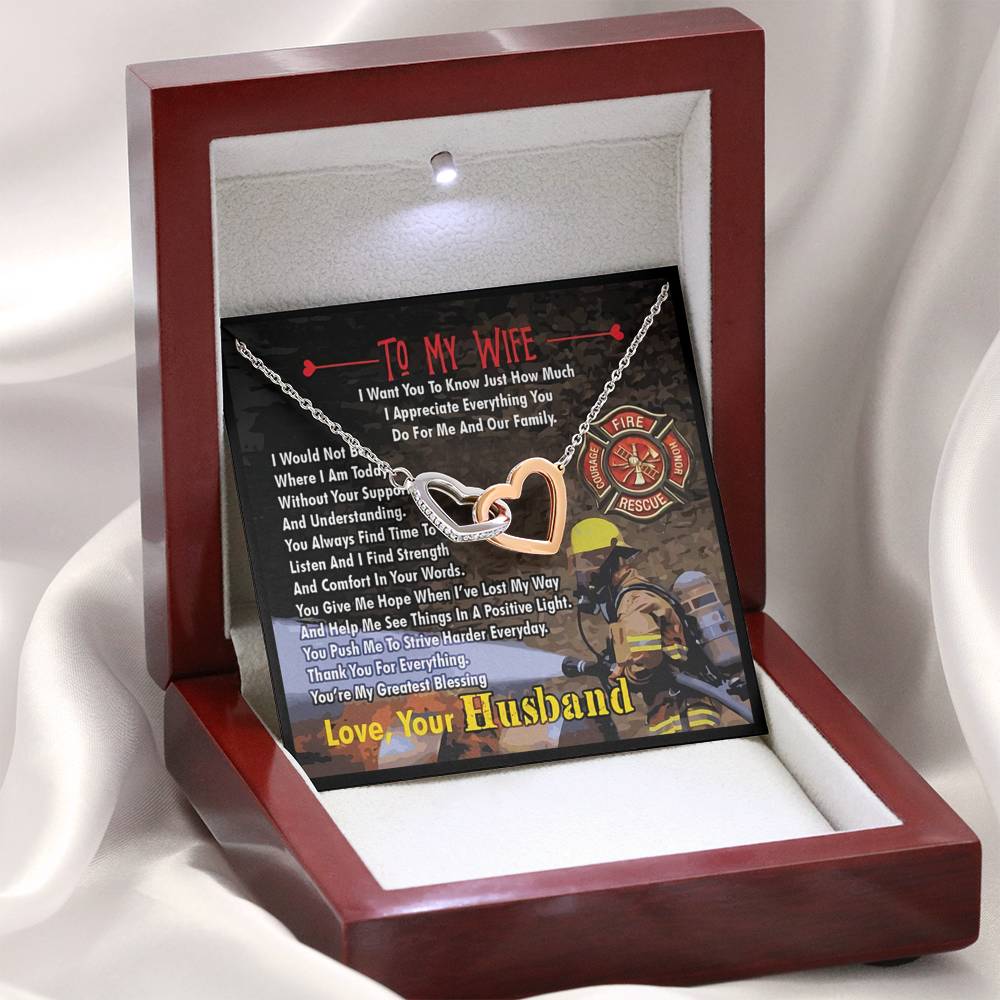 Firefighter's Wife - Interlocking Heart Necklace