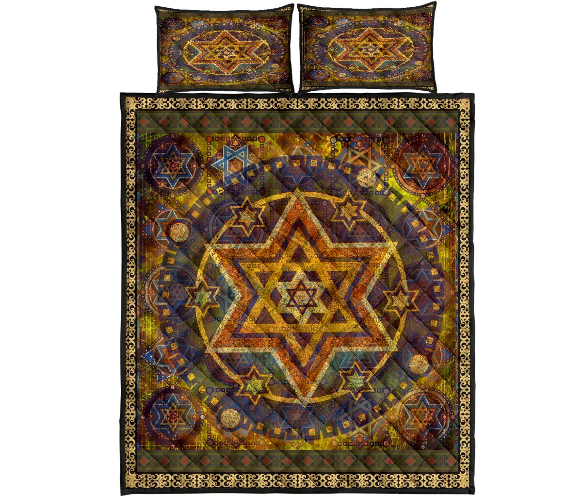 Jewish Star of David Quilt Bedding Set Pi081004S1-Quilt-MP-Twin-Vibe Cosyβ’