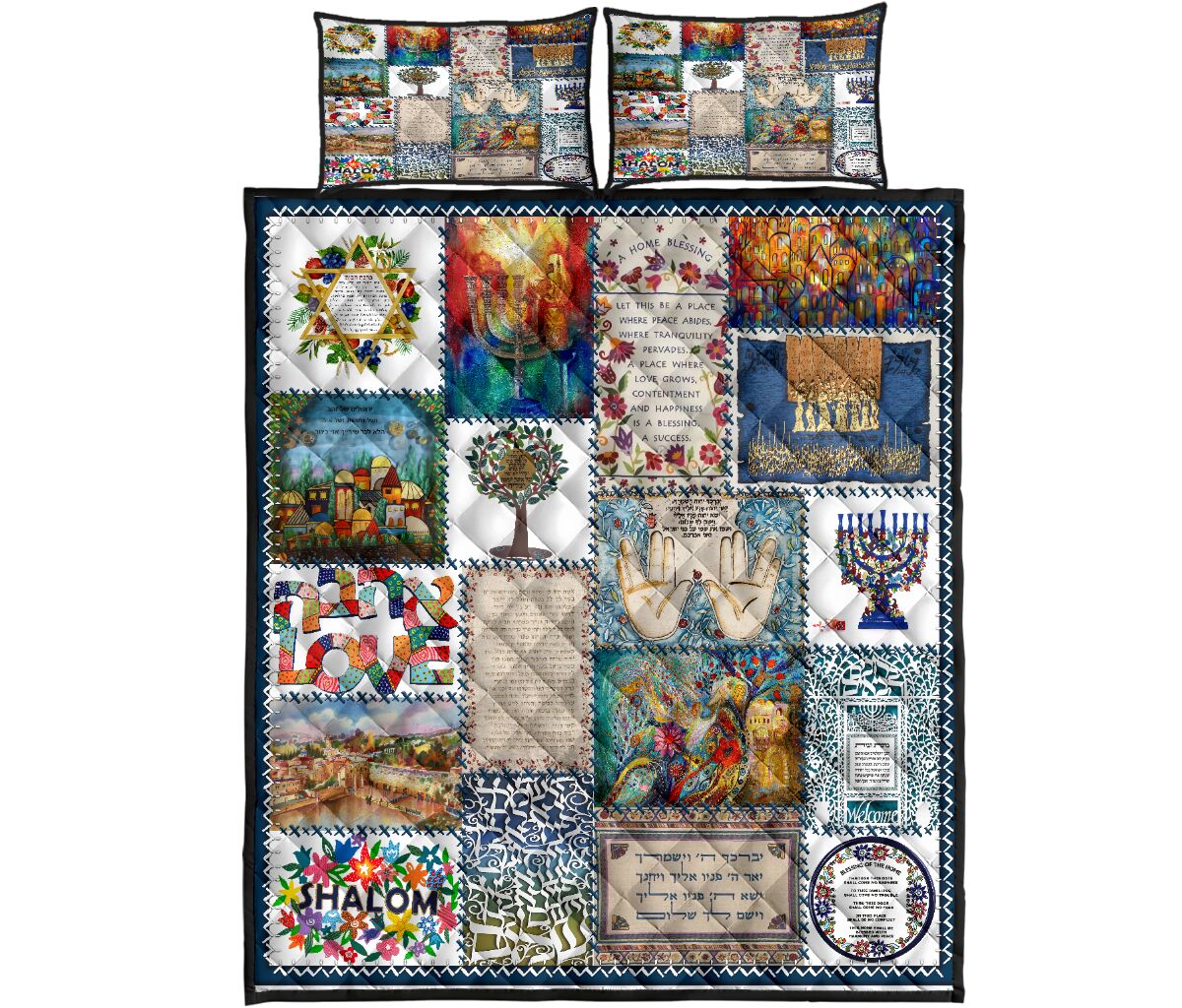 Jewish Quilt Bedding Set MP185S1-Quilt-MP-Twin-Vibe Cosyβ’