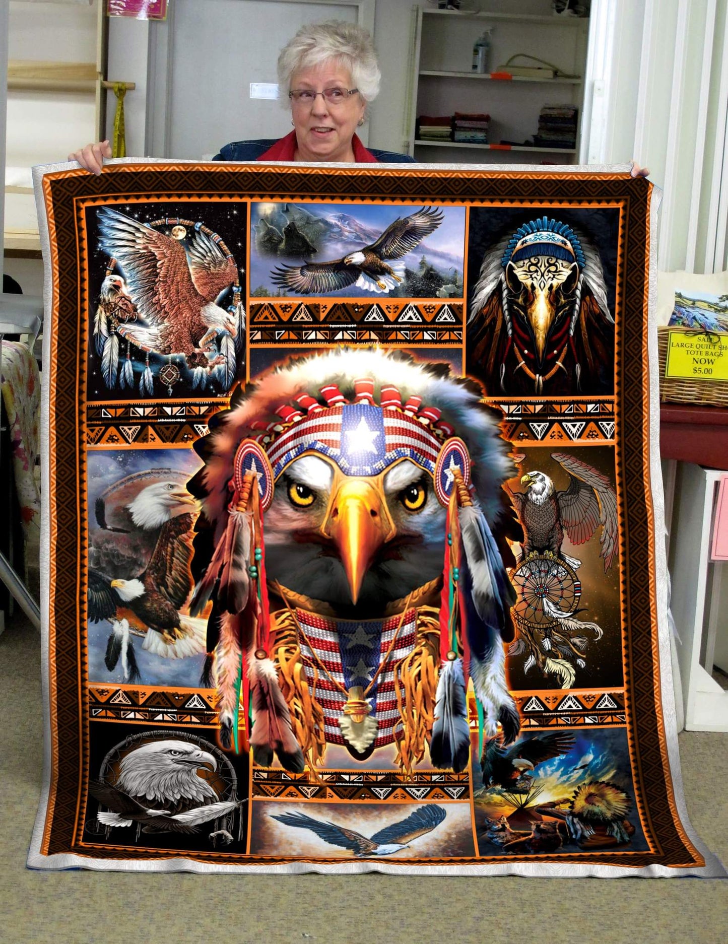 Native American 3D All Over Printed Blanket