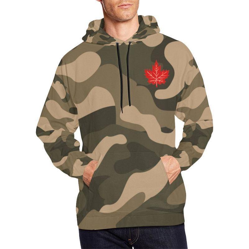 CANADA MAPLE LEAF WITH CAMO STYLE HOODIE K5-Apparel-Khanh Arts-Hoodie-S-Vibe Cosy™