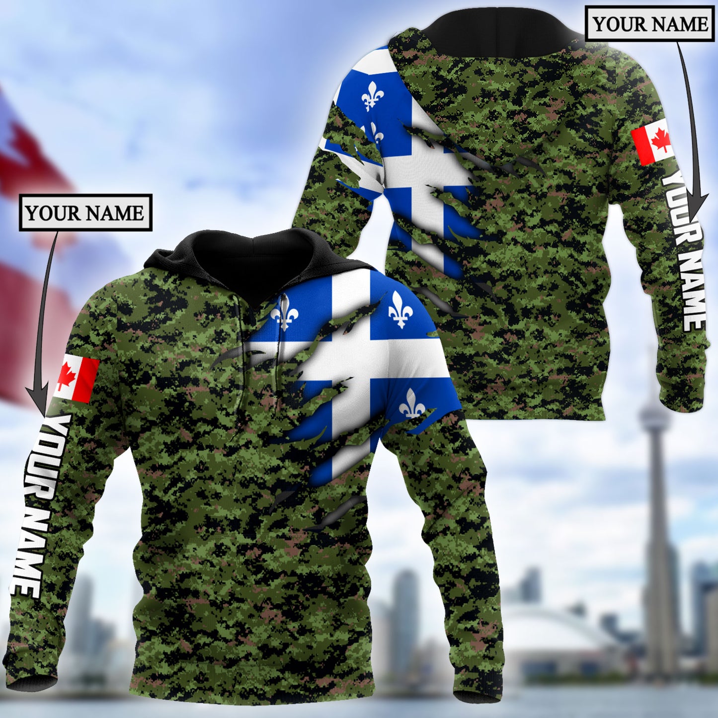 Custom Name XT Quebec 3D Printed Shirts NTN10042103