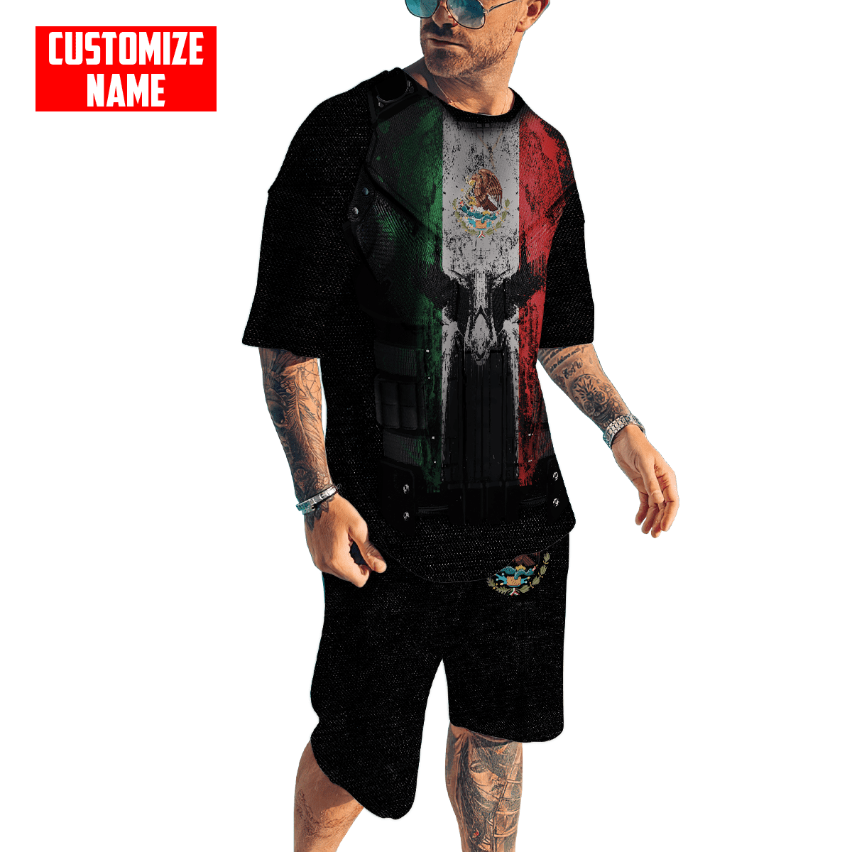 Customized Name Coat Of Arms Mexico 3D All Over Printed Unisex Shirts
