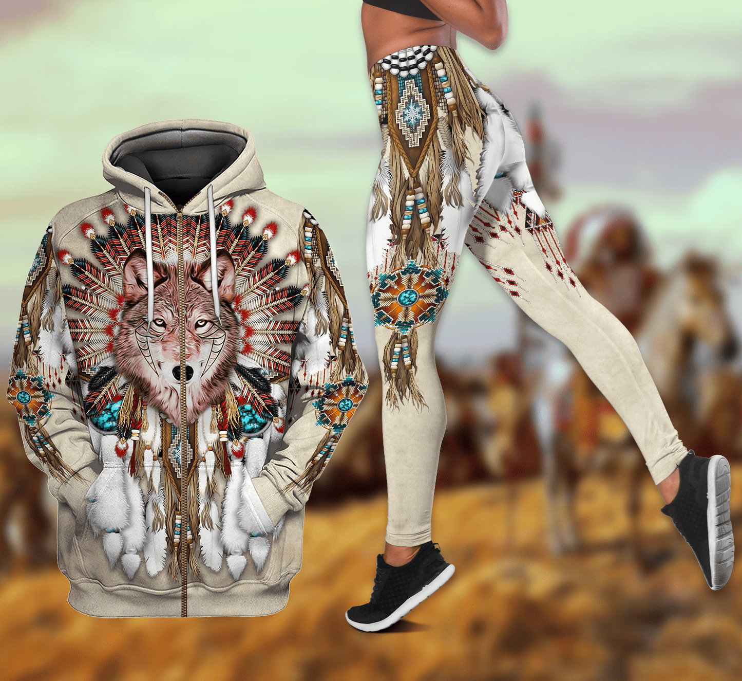 Native American 3D All Over Printed Legging + Hoodie