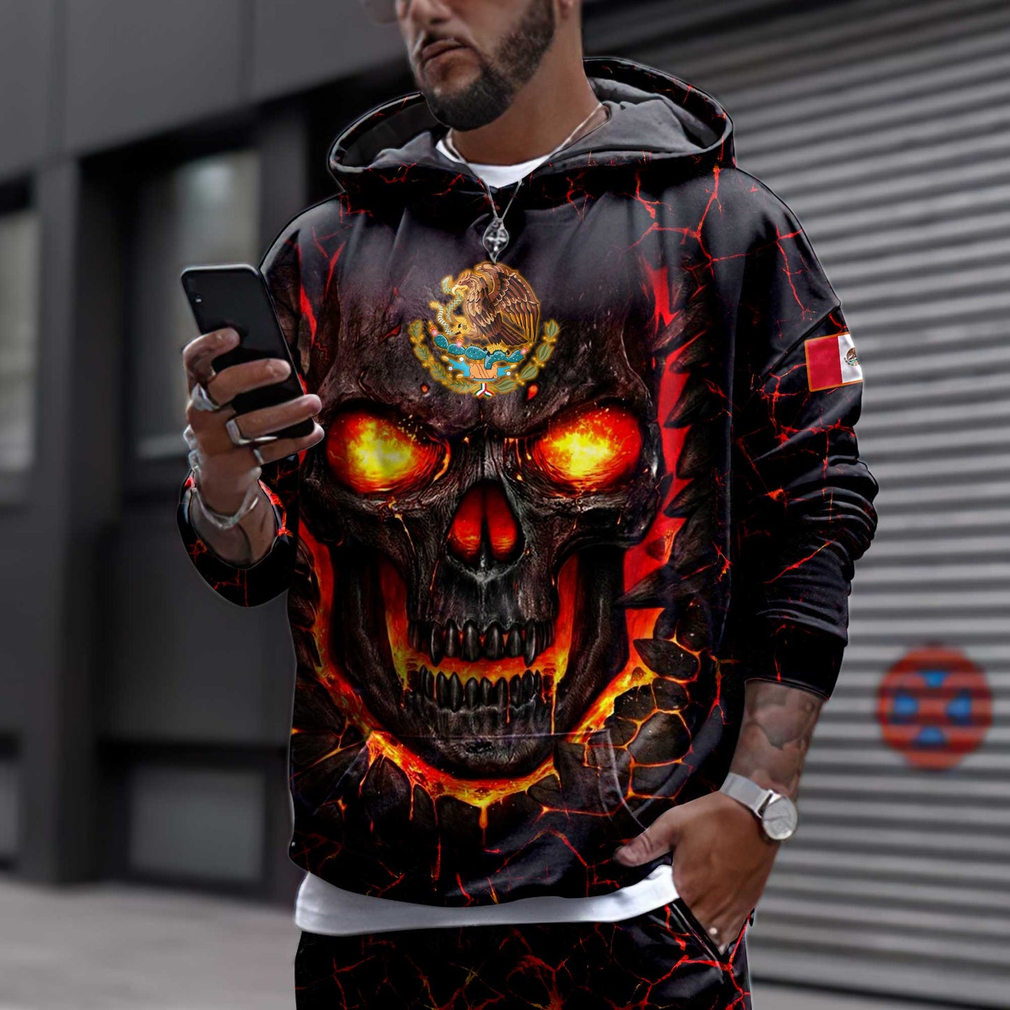 Mexican Skull 3D All Over Printed Unisex Hoodie