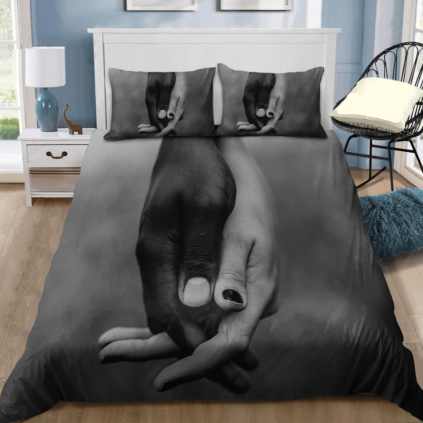 Black And White Couple Bedding Set DQB07282001-TQH-BEDDING SETS-TQH-Twin-Vibe Cosy™
