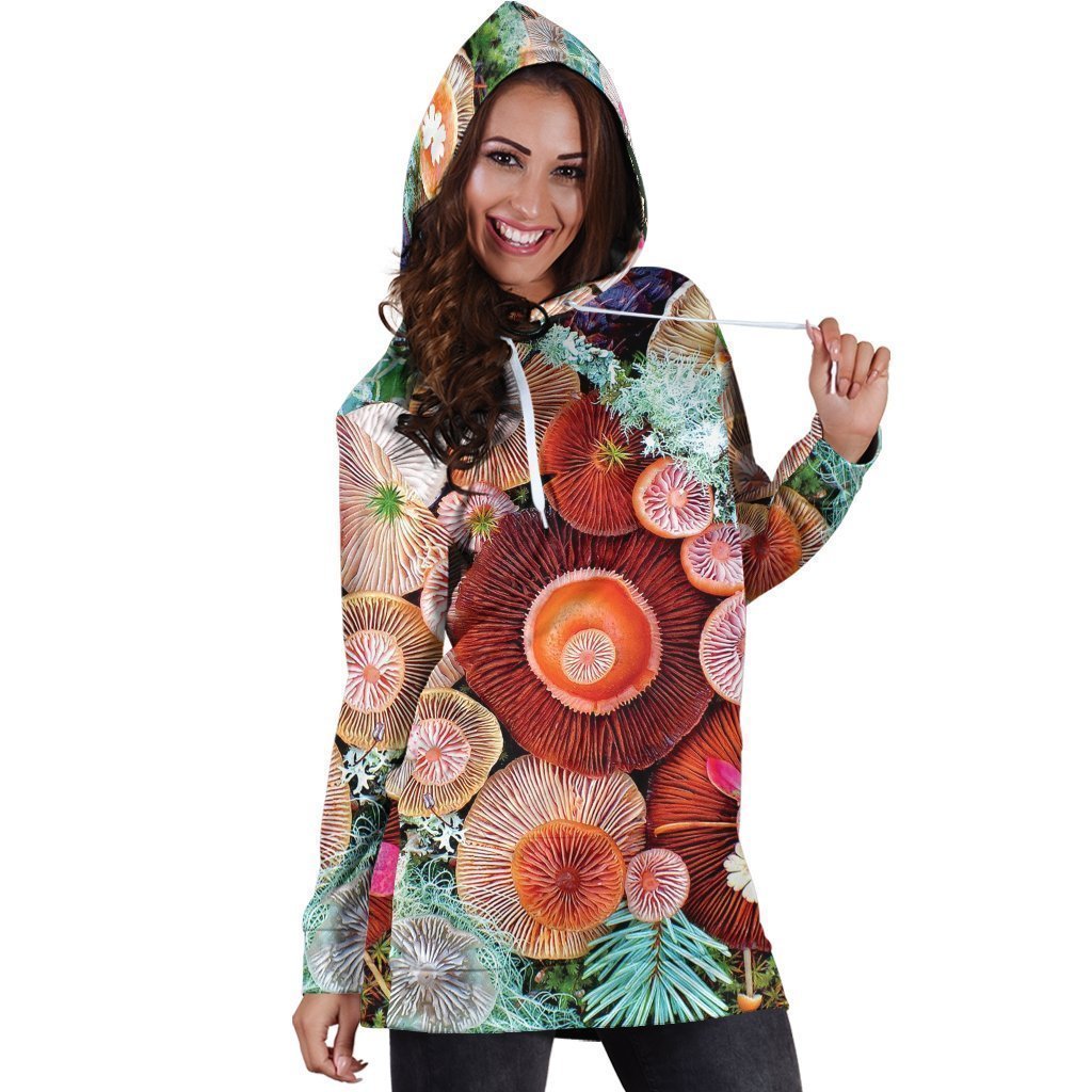 Vibrant Mushroom-Apparel-NTH-Hoodie Dress-S-Vibe Cosyβ’