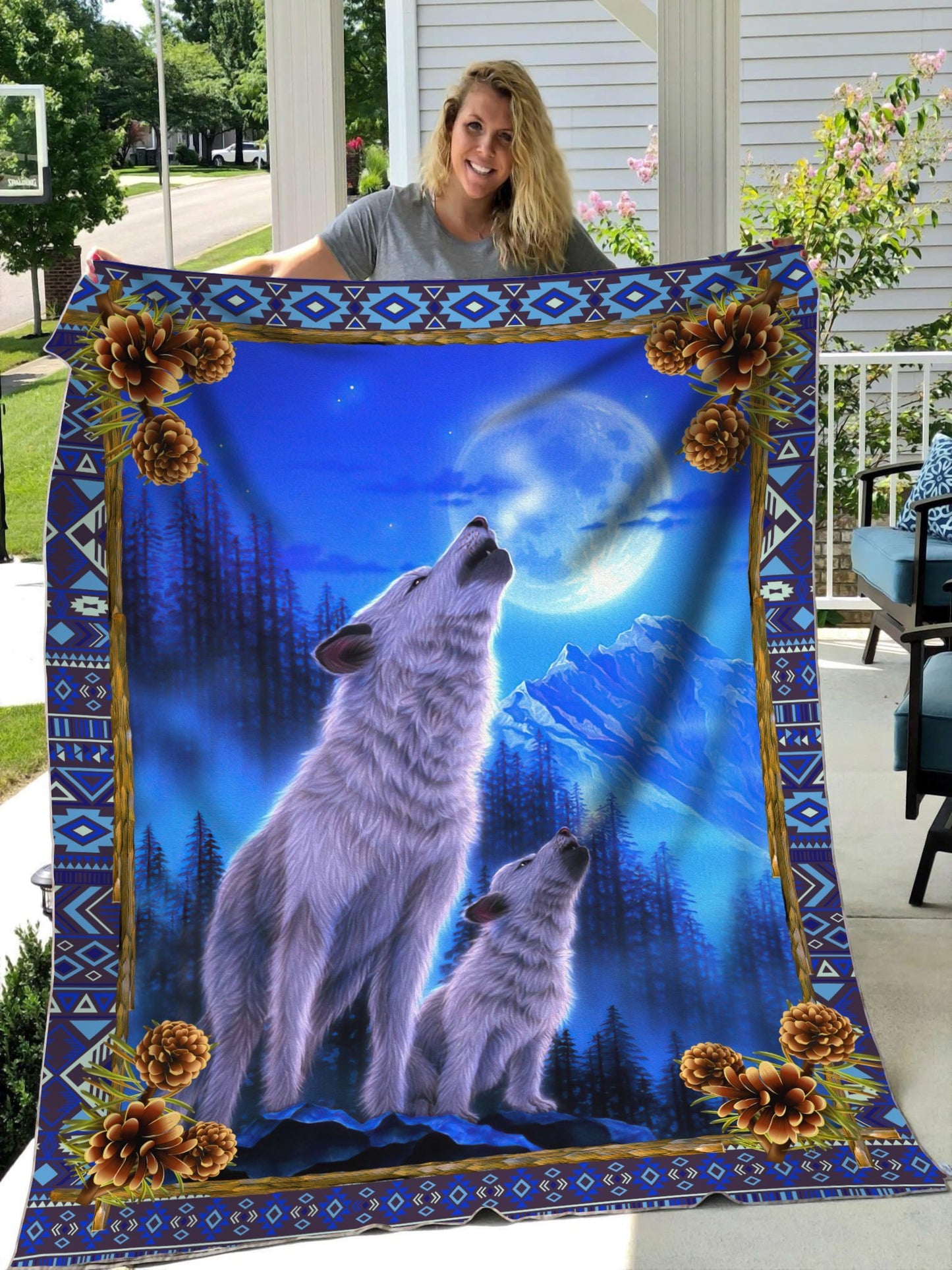 Wolf 3D All Over Printed Blanket