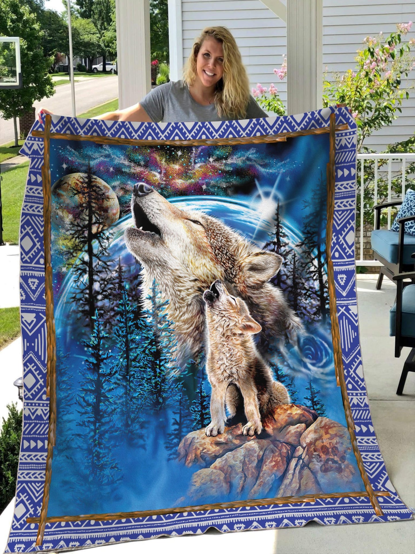 Wolf 3D All Over Printed Blanket