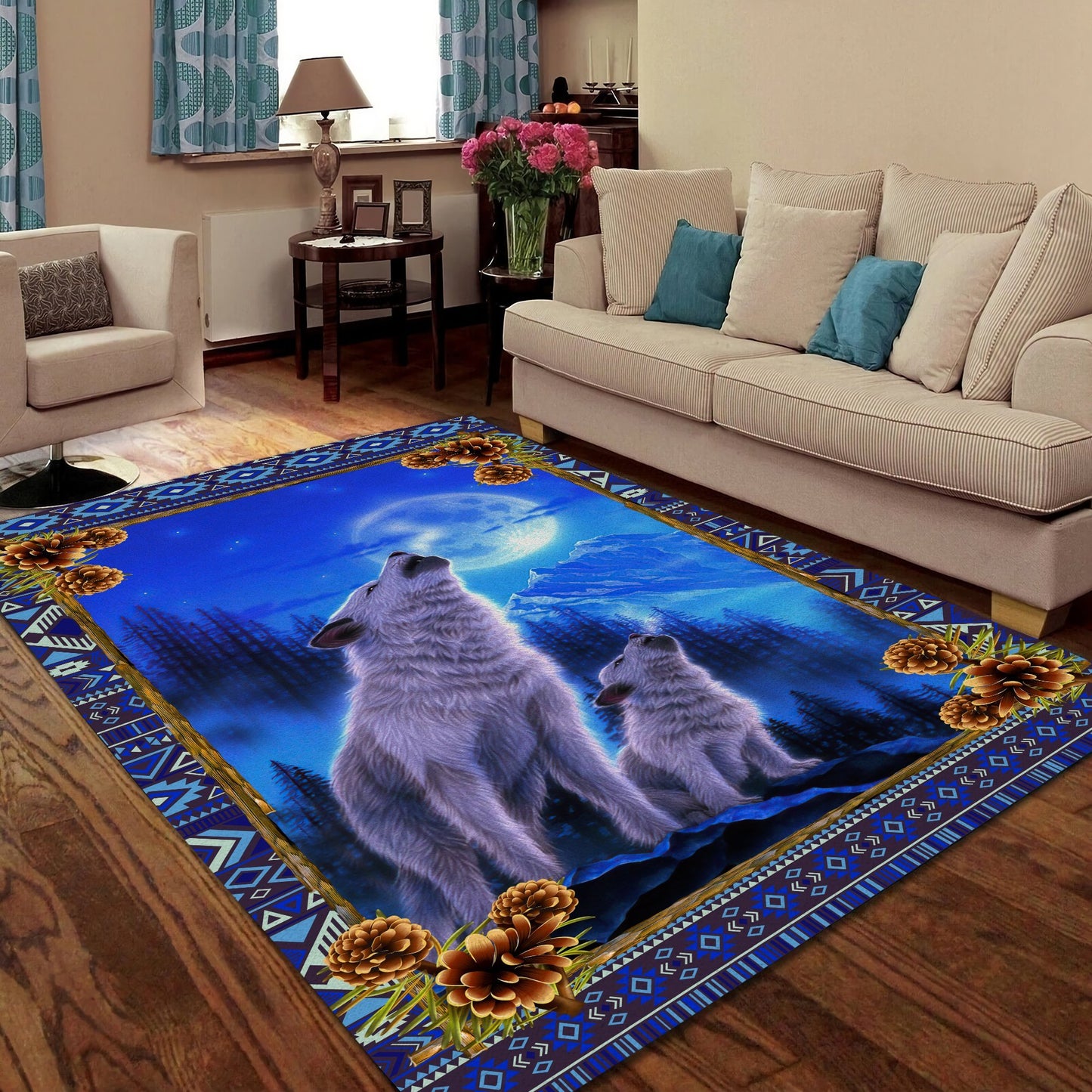 Wolf 3D All Over Printed Rug