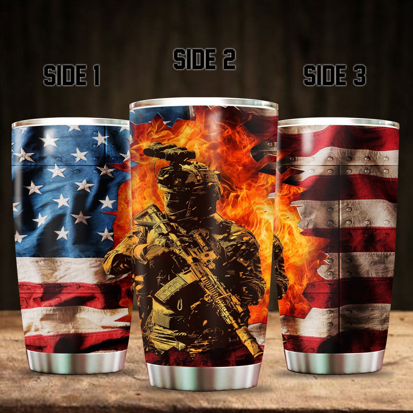 United States Veteran Steel Tumbler
