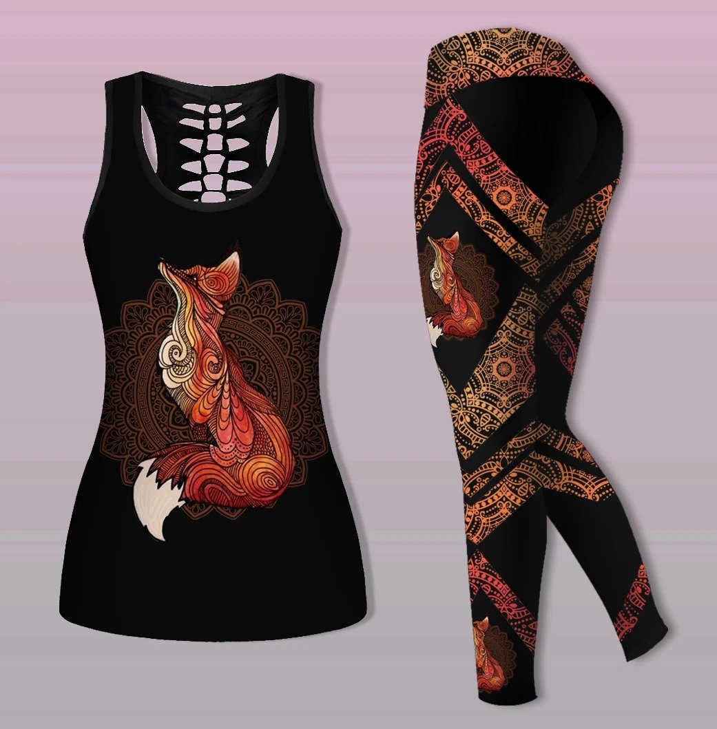 Lah Mandala Fox Combo Tank + Legging NNK030913-Apparel-NNK-S-S-Vibe Cosy™