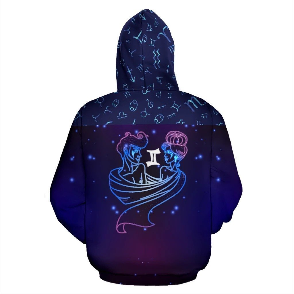 Gemini Zodiac All Over Hoodie NTH140830-Apparel-NTH-Hoodie-S-Vibe Cosy™