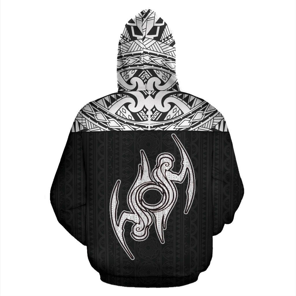 Gemini Zodiac - Poly All Over Hoodie Black Version NTH140850-Apparel-NTH-Hoodie-S-Vibe Cosy™