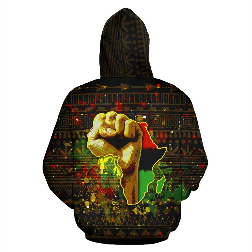 African Hoodie - Africa Black Power All Over Hoodie-ALL OVER PRINT HOODIES-HPArt-Men-S-Black-Vibe Cosy™