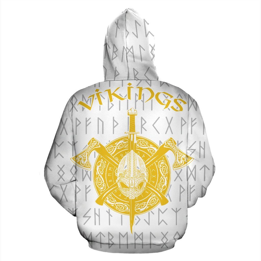 Vikings Warrior™ Hoodie White Ver TH7 AH0012-ALL OVER PRINT HOODIES (P)-HP Arts-Hoodie-S-Vibe Cosy™