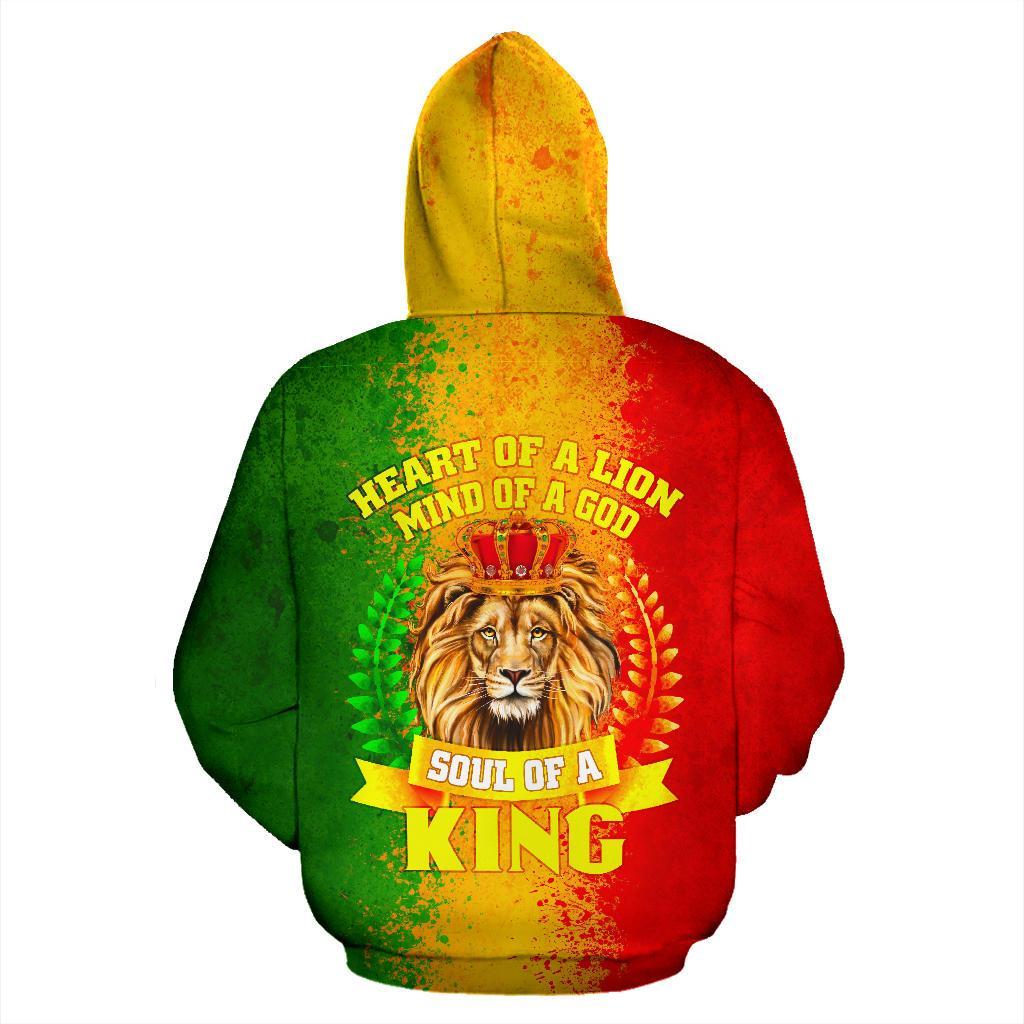 African Zip-Up Hoodie - Africa Soul Of A King-ALL OVER PRINT ZIP HOODIES-HPArt-Men-S-Red-Vibe Cosy™