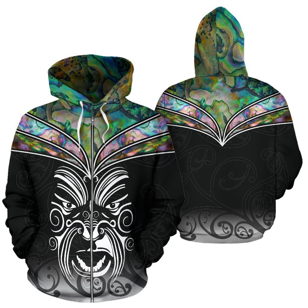 New Zealand Paua Shell with Maori Face Hoodie HC1103 - Amaze Style™-Apparel