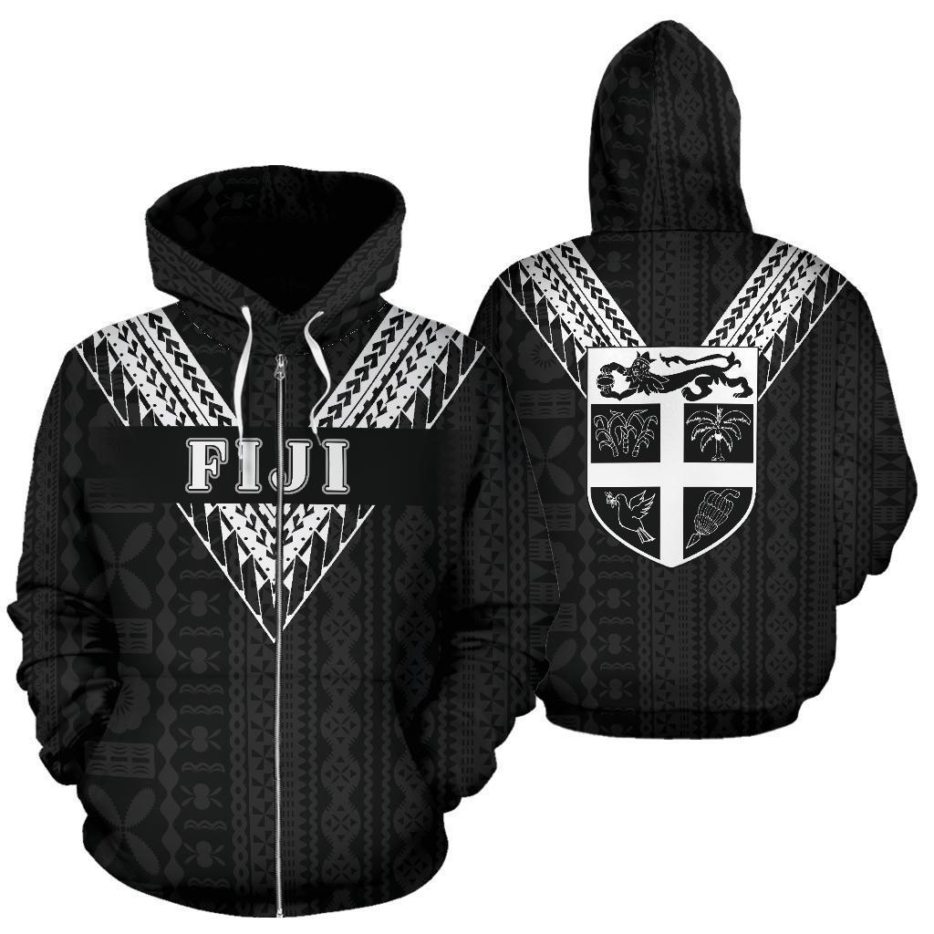 Fiji All Over Zip-Up Hoodie - White Sailor Style - BN01-Apparel-Khanh Arts-Zipped Hoodie-S-Vibe Cosy™