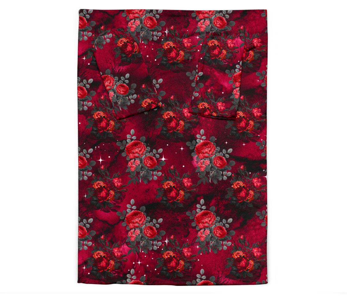 Dark Roses sleeve blanket-Amaze Style™-Sleeve Blanket - Dark Roses sleeve blanket-Adult 69"X53"-Vibe Cosy™