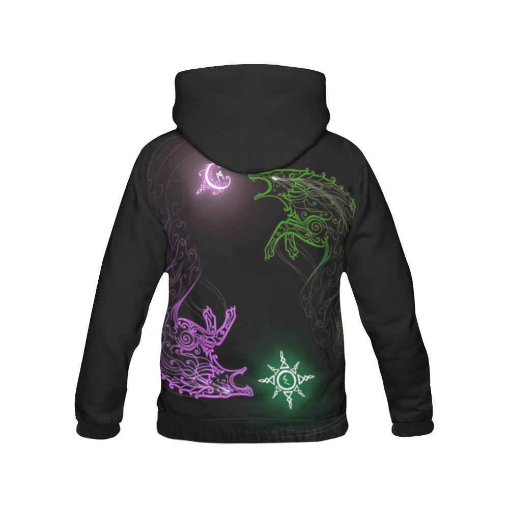 Viking Hoodie - Skoll And Hati Chasing A6-ALL OVER PRINT HOODIES-HP Arts-Hoodie-S-Vibe Cosy™
