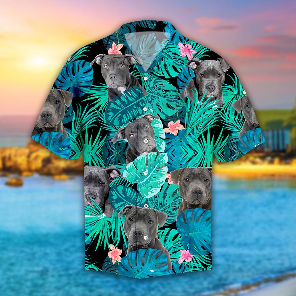 Pitbull Hibiscus Tropical Hawaii Shirt HAC240704-Apparel-HG-HAWAII SHIRT-S-Vibe Cosy™