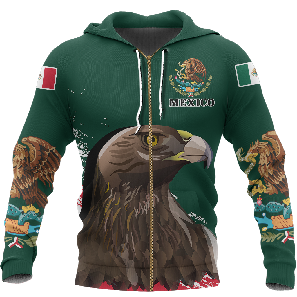 Mexico - Golden Eagle Special Hoodie A7-Apparel-HP Arts-Zip-Hoodie-S-Vibe Cosy™