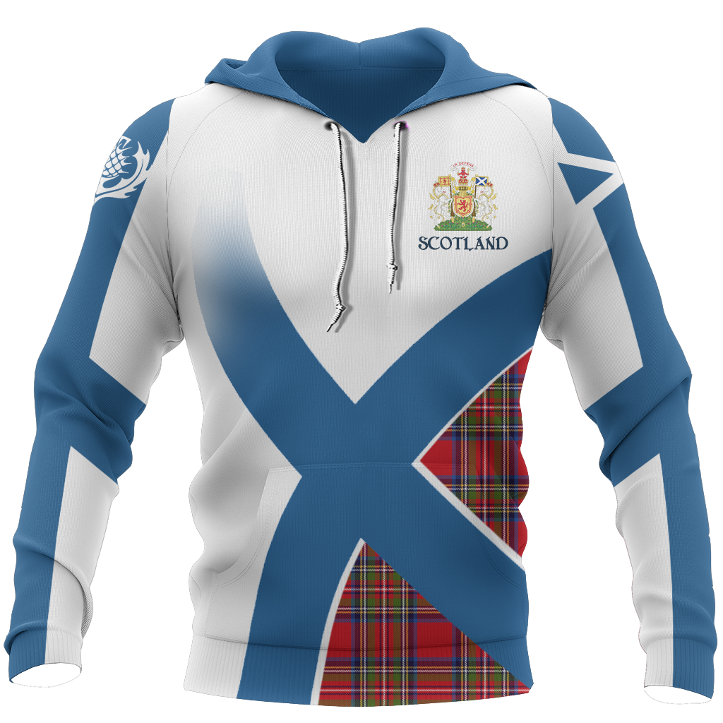 Scottish Flag Tartan Hoodie NNK 1522-Apparel-PL8386-Hoodie-S-Vibe Cosy™