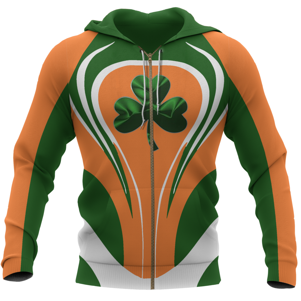 Ireland Flag Hoodie Cannon Style PL-Apparel-PL8386-Zip-S-Vibe Cosy™