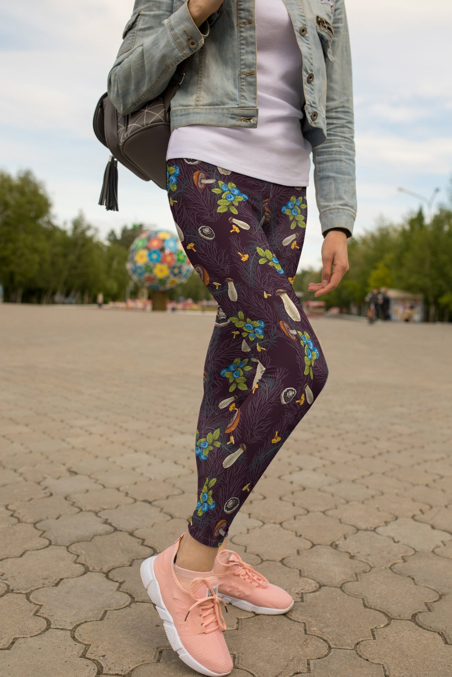 3D All Over Print Mushrooms and Blueberry Legging-Apparel-NTH-Legging-S-Vibe Cosy™