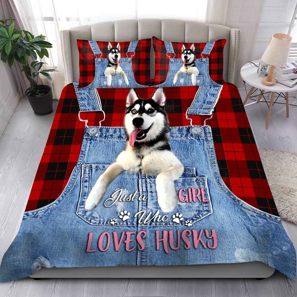 Just A Girl Who Loves Husky Bedding Set by SUN MH0307202-Quilt-SUN-King-Vibe Cosyโข