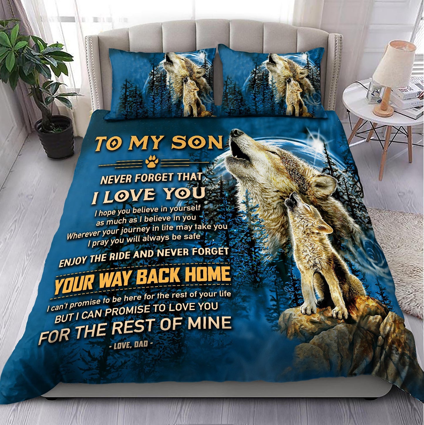 Father and Son Wolf Bedding Set-MEI